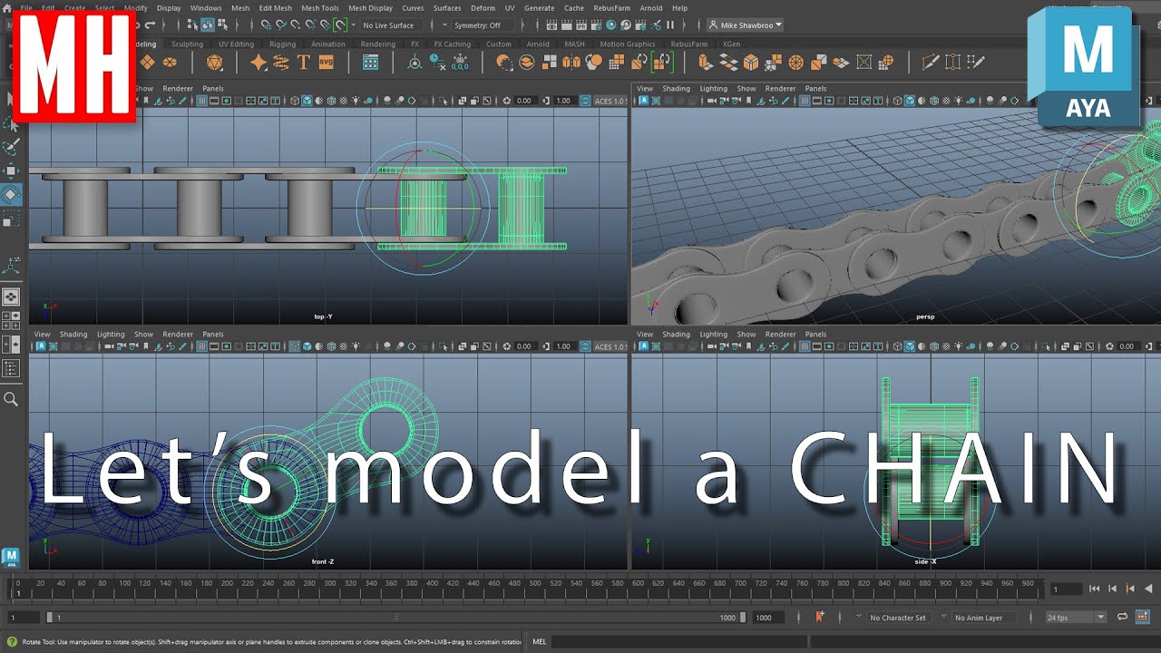 Maya 2024 tutorial : Let's 3D model a ( Bike ) chain
