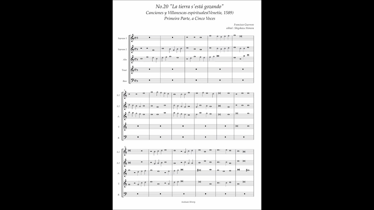 Francisco Guerrero, Canciones y Villanescas espirituales No.20 