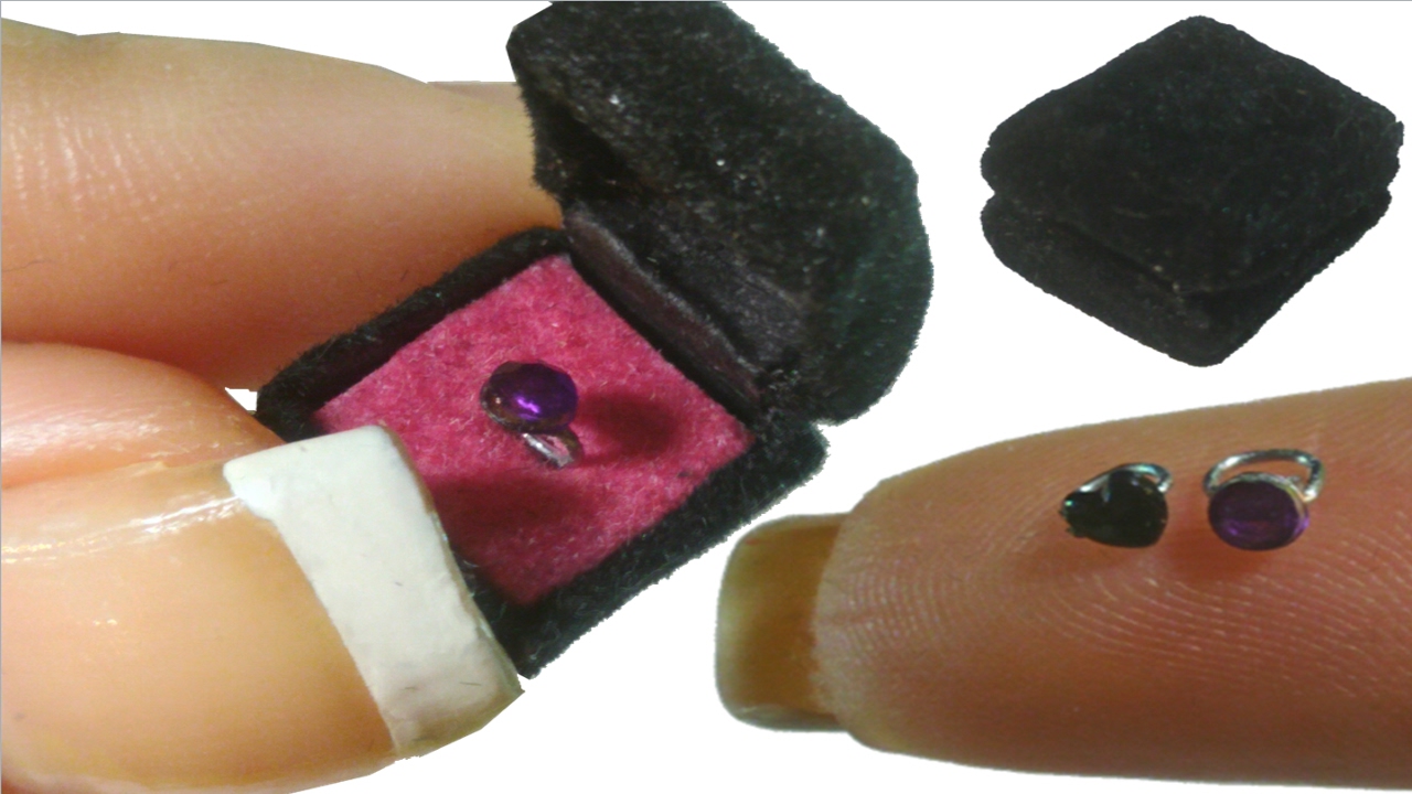DIY Miniature ♥Ring with Box♥ for Dollhouse TUTORIAL – Crafts