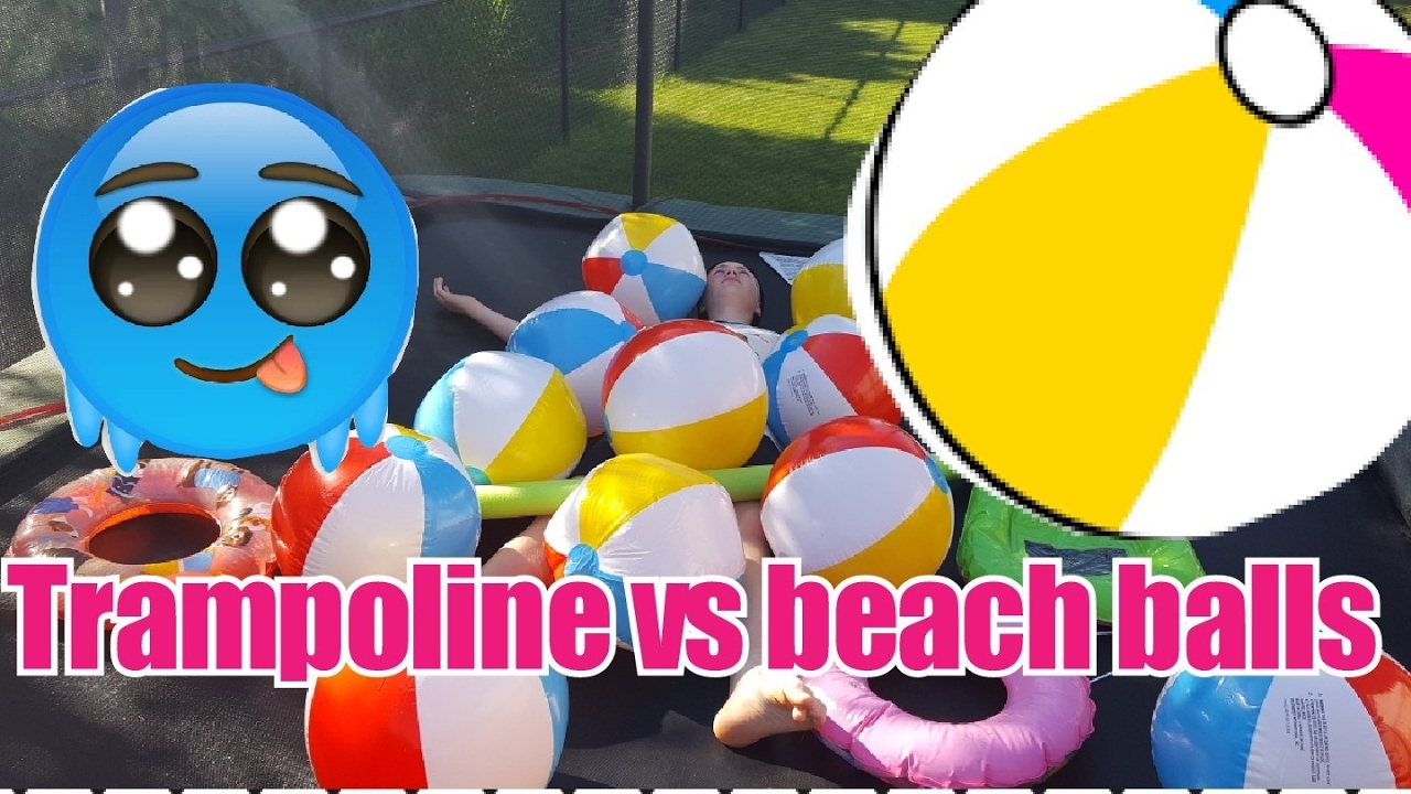 trampoline vs beach balls!