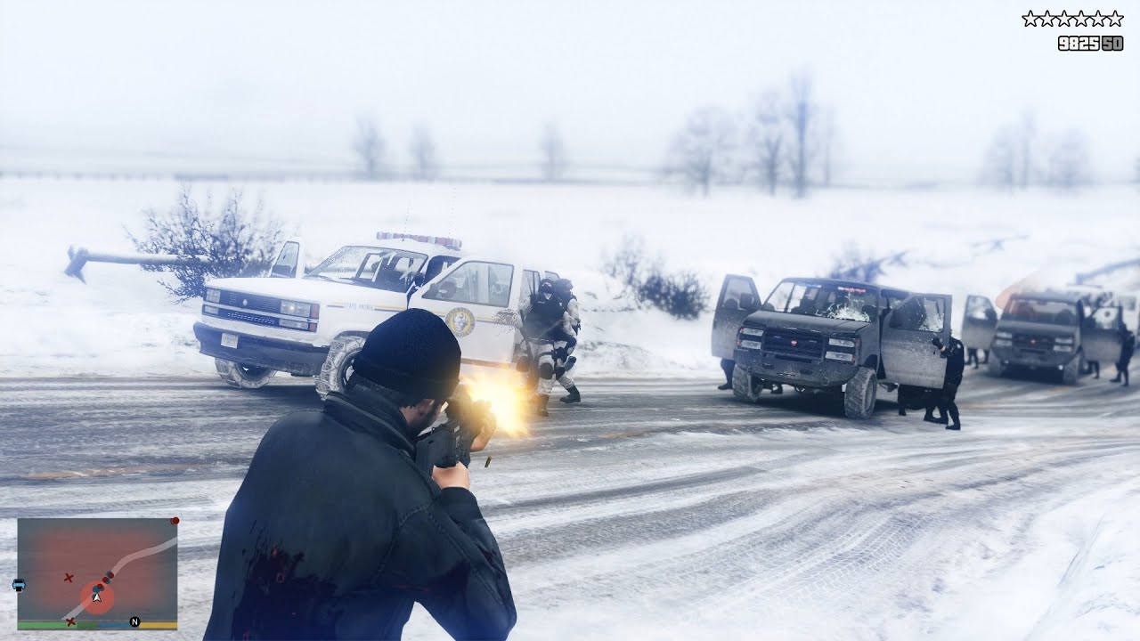 GTA V [R.D.E. 4.0.4 Expanded & Enhanced] - Michael's North Yankton Massacre + 10 Star Escape