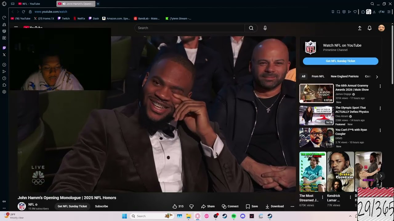 2/05/2026 - 36/365 THE REAL IS BACK THE VILLE IS BACK NFL HONORS  - REACTIONS OVERWATCH - ELDEN RING