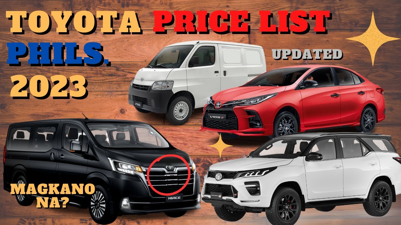 Toyota Price List Philippines 2023 - All Car Models