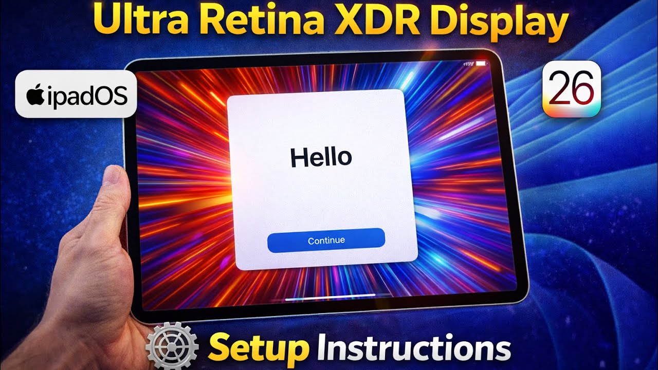 Apple iPad Pro 13-inch (M5): Ultra Retina XDR Display - Tablet Apple iPadOS 26 setup instructions