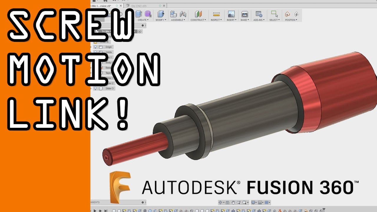 Fusion 360 Joints & Motion Link Tutorial: Micrometer Screw! FF77