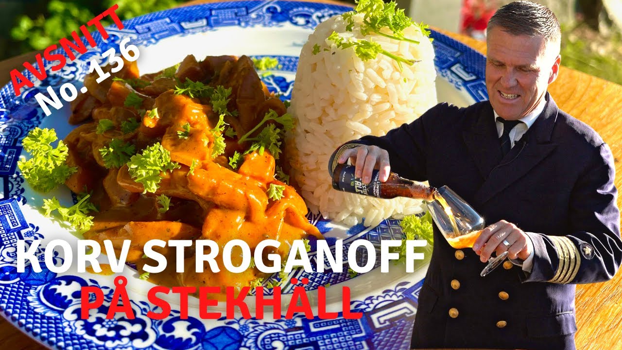 Korv Stroganoff på stekhäll  I Kapten Mat I No. 136