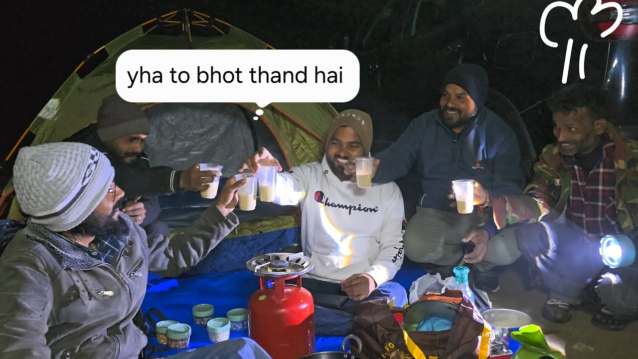 camping dosto ke sath satluj ndi ke pass thand bhot hai