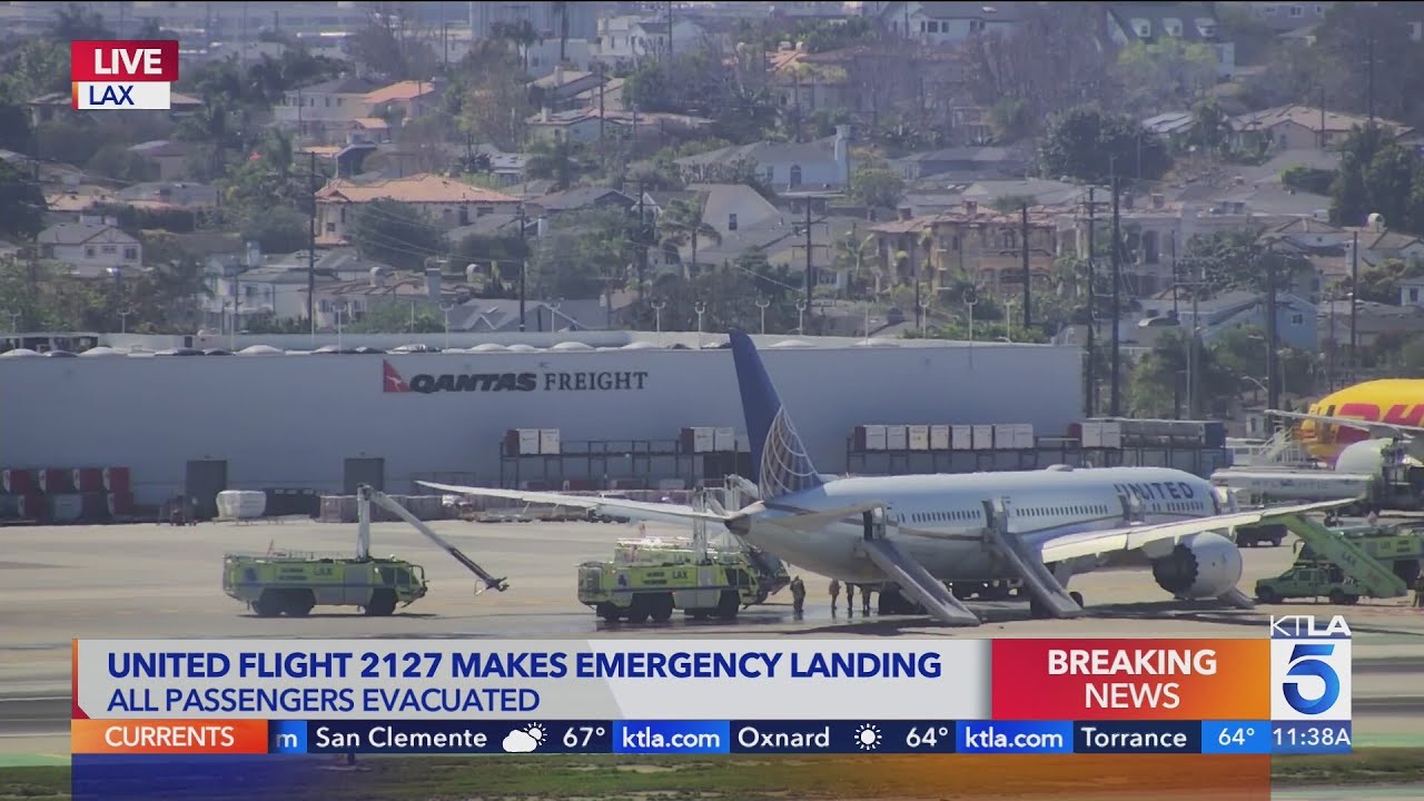 Engine fire forces passengers to evacuate United Airlines flight at LAX