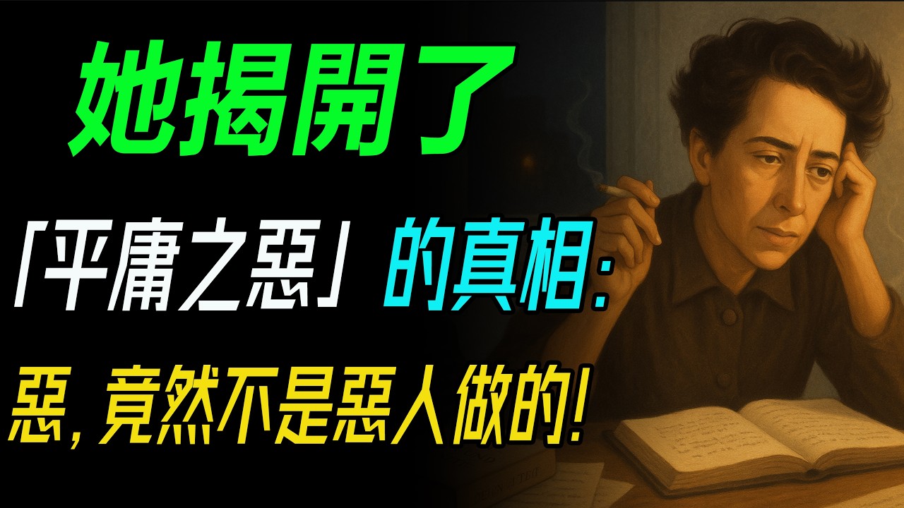 她揭開了「平庸之惡」的真相：惡，竟然不是惡人做的！｜漢娜．阿倫特：愛與惡。     #漢娜阿倫特 #愛與惡 #平庸之惡 #哲學思想 #女性力量 #存在主義 #納粹時代 #思考的勇氣 #思想自由