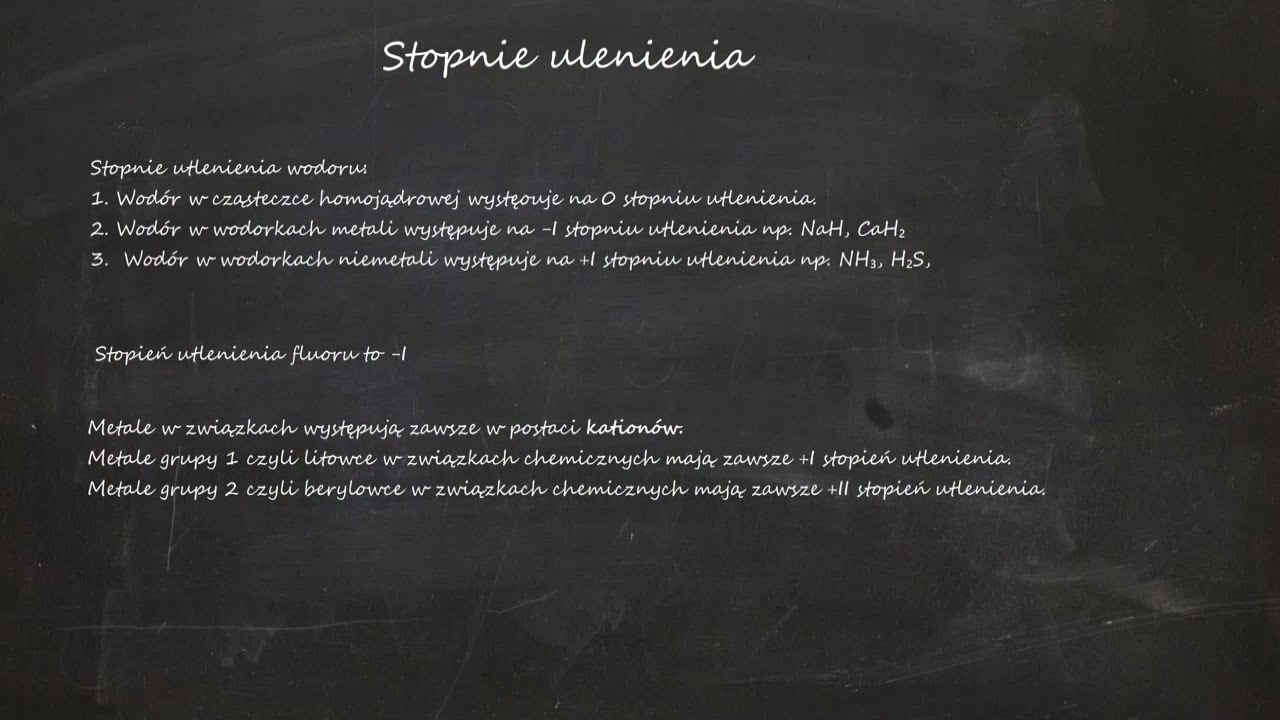 Stopnie utlenienia pierwiastków chemicznych — zasady i przykłady [Cz.1]