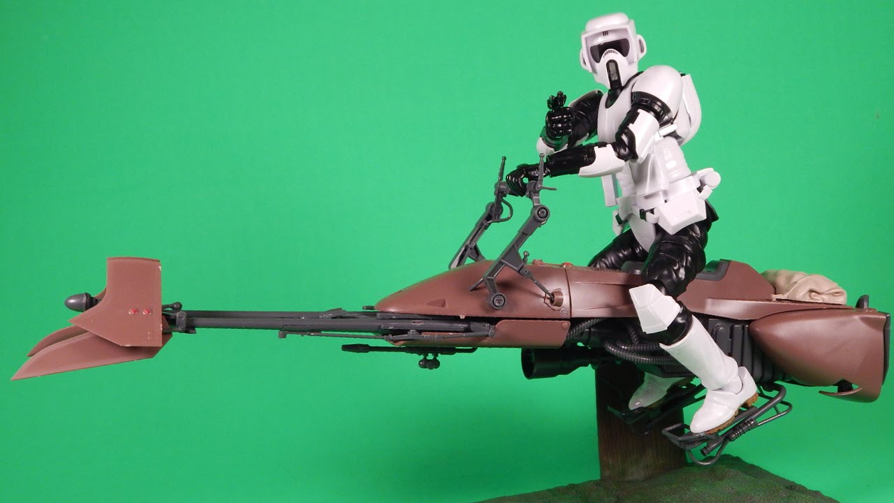 Bandai Star Wars Biker Scout w/ Speeder Bike Model Kit Build and Review