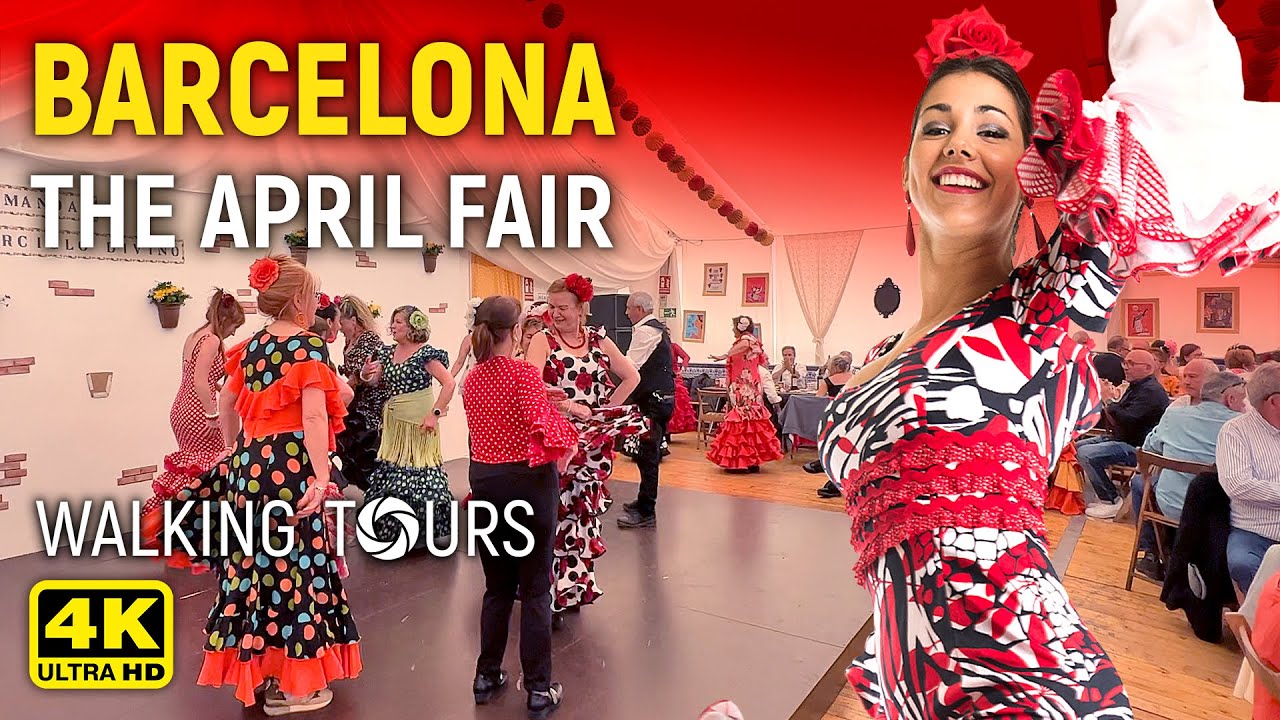 4K Barcelona (Spain) The April Fair Walking Tour • April 2023
