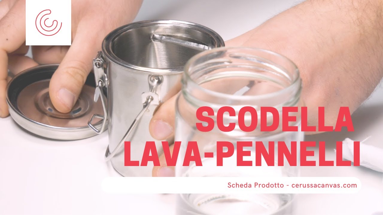 Uno strumento perfetto per diluire il colore in pittura: la scodella lava-pennelli Cerussa Canvas