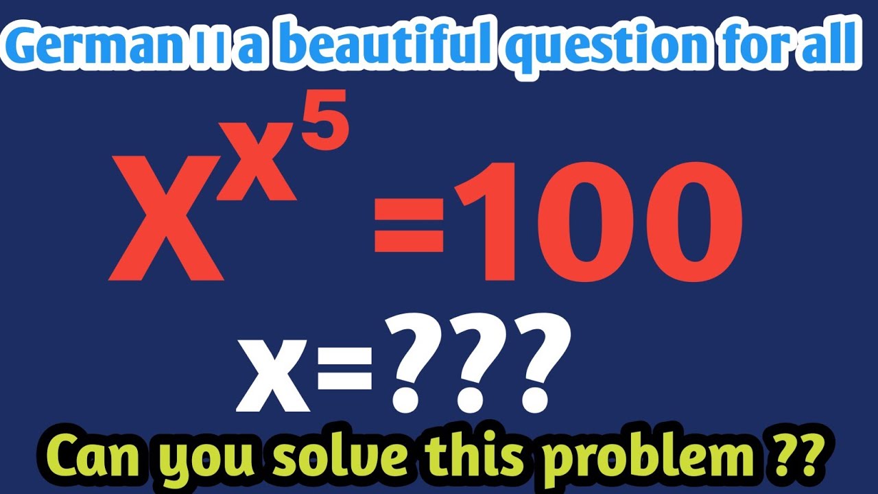 German।। A very nice algebraic Olympiad maths problem।। Can you solve??