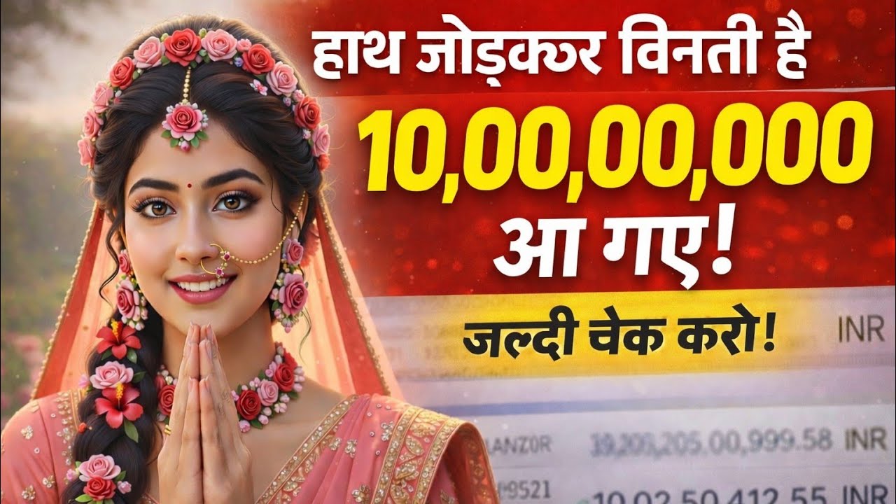हाथ जोड़कर विनती हैं जल्दी बैंक खाता चेक करो 10 करोड़ रुपए आ गये..🌺maa Laxmi ka sandesh 🌺