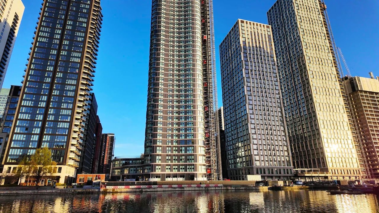 [4K] South Quay | Millwall Docks | Canary Wharf | London Walk