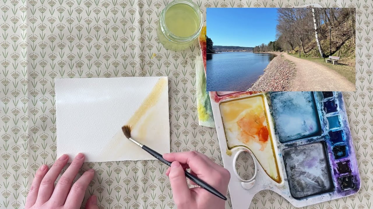 Måla lager på lager och Förenkla Landskap i akvarell