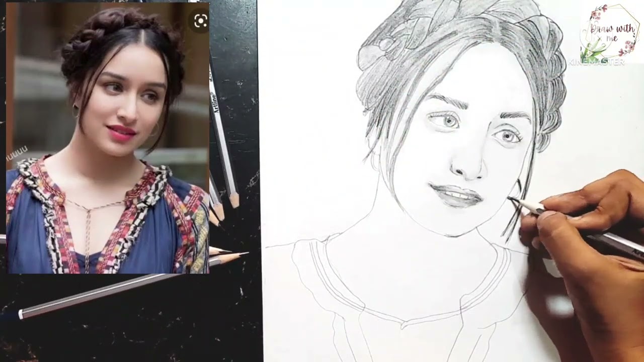 shraddha kapoor sketch easy| step by step