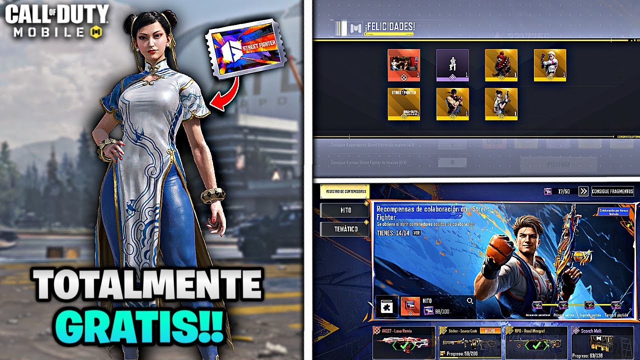 COMO CONSEGUIR MAS GIROS GRATIS PARA LAS RULETAS de COLABORACI&Oacute;N CON STREET FIGHTER EN COD MOBILE