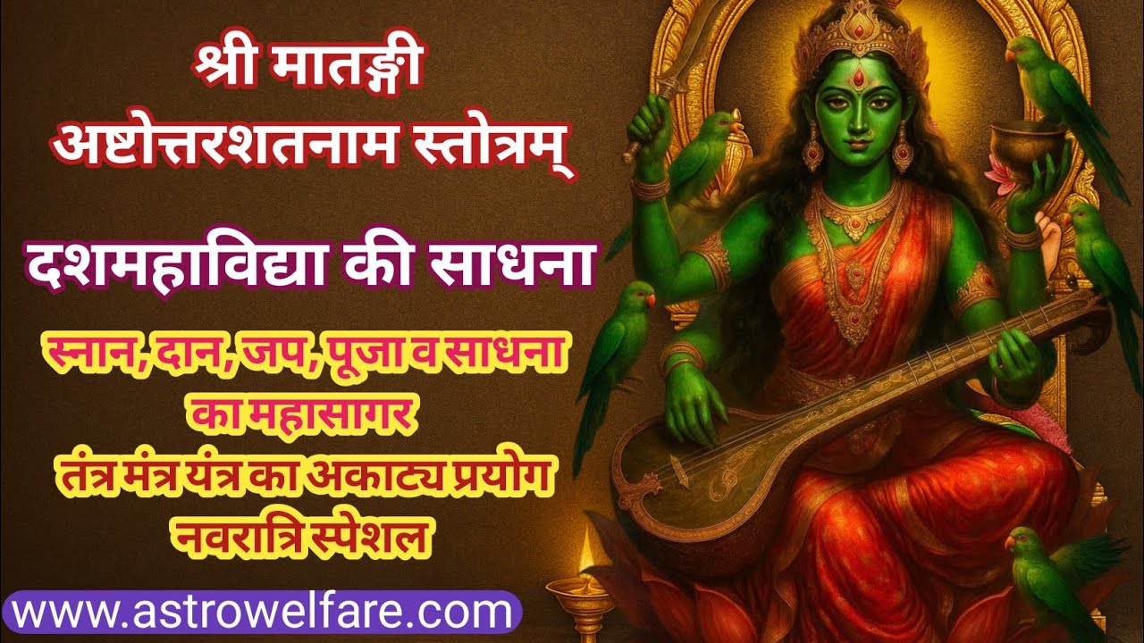 🌺 मातंगी अष्टोत्तर शतनाम स्तोत्रम् | Sri Matangi Ashtottara Shatanama Stotram | देवी मातंगी स्तुति 