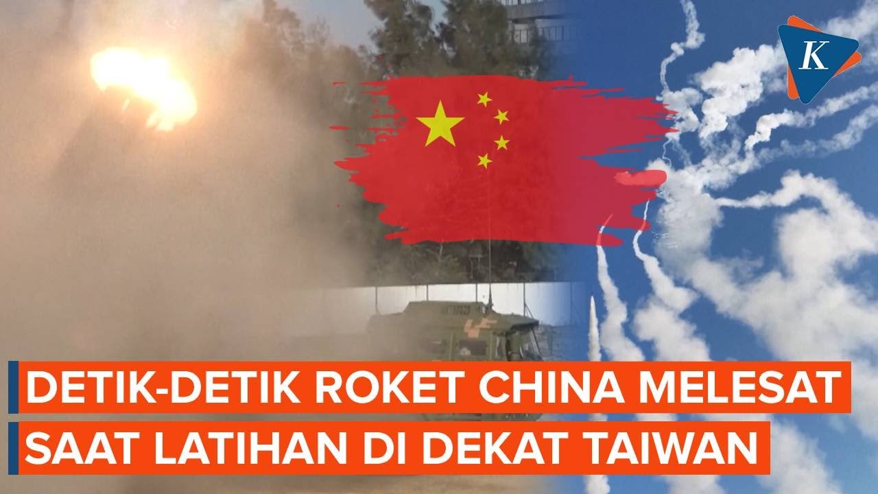 Penampakan China Tembakkan Roket-roketnya saat Latihan di Sekitar Taiwan