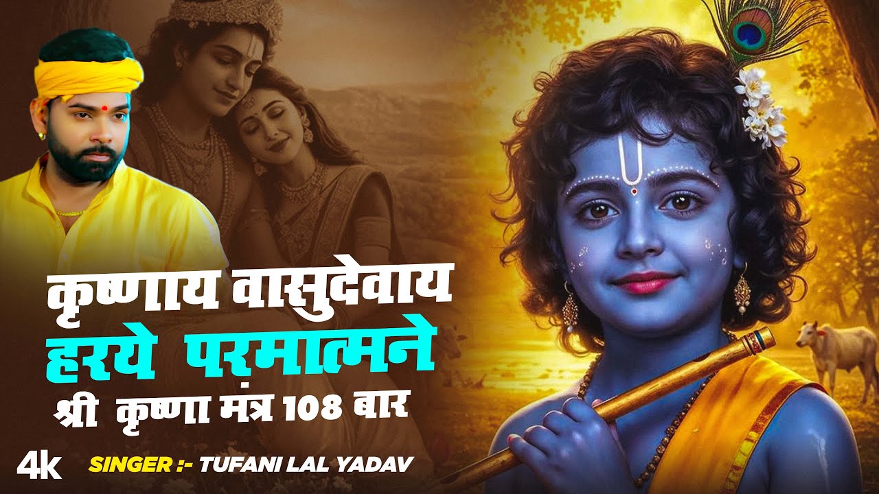 Krishna Mantra - Krishnaya Vasudevaya Haraye Paramatmane 108 Times | Bhakti Song | Krishna Bhajan