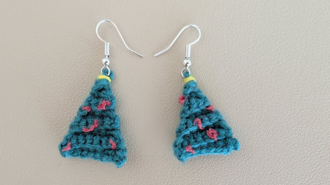 Weihnachtsbaum Ohrringe häkeln 🎄 | Einfach & schnell | Perfekt als Geschenk!