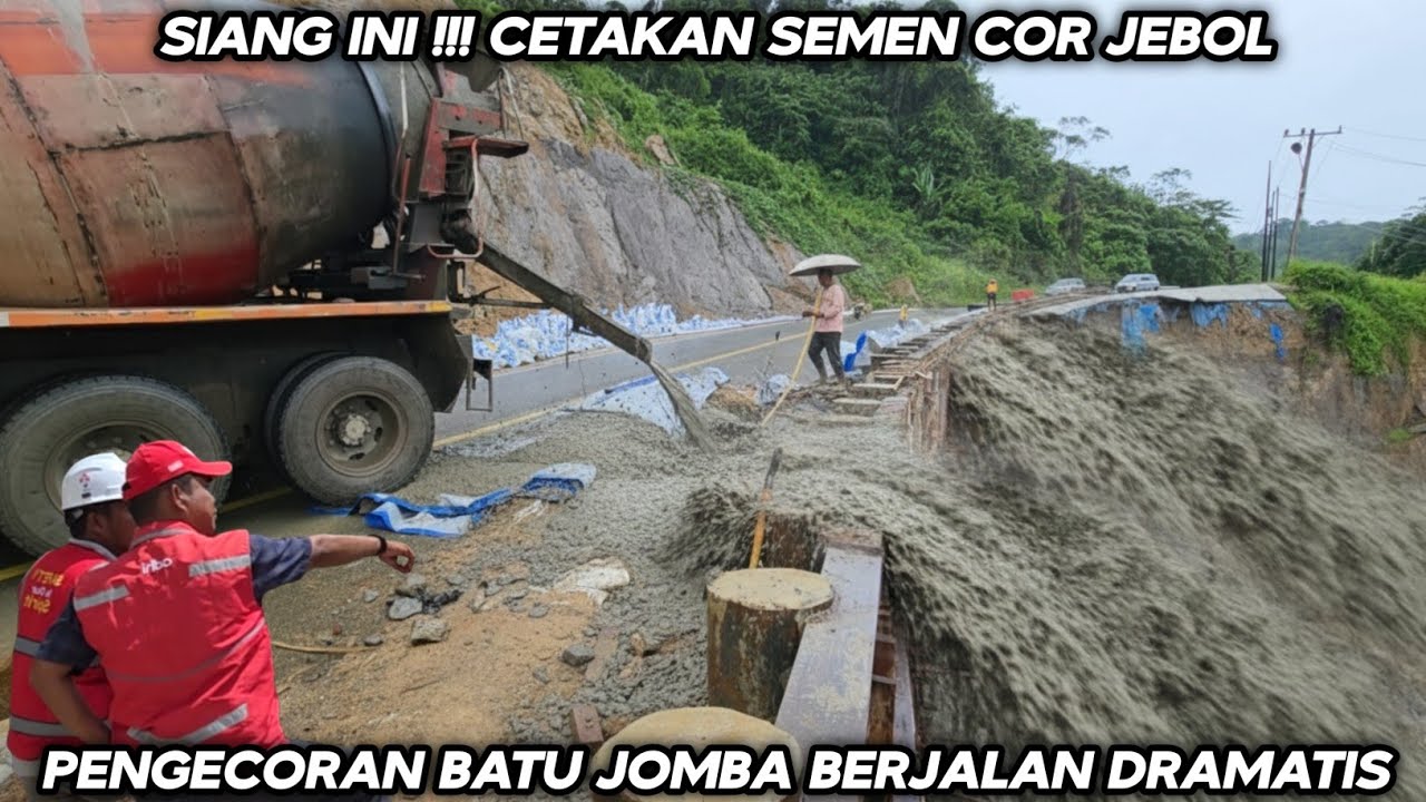 Cetakan Semen Cor Jebol !!! Pengecoran Batu Jomba Berjalan Dramatis 