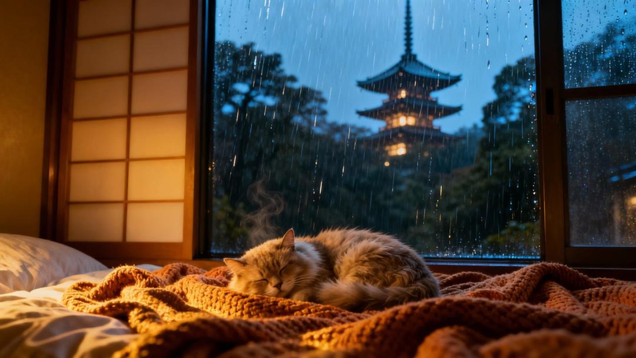 10 Hours Sleep with Me Tonight | Peaceful Japanese Room & Gentle Piano
