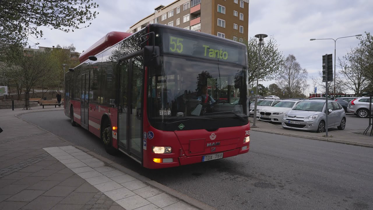 Sweden, Stockholm, bus 55 ride from Henriksdalsberget to Tanto