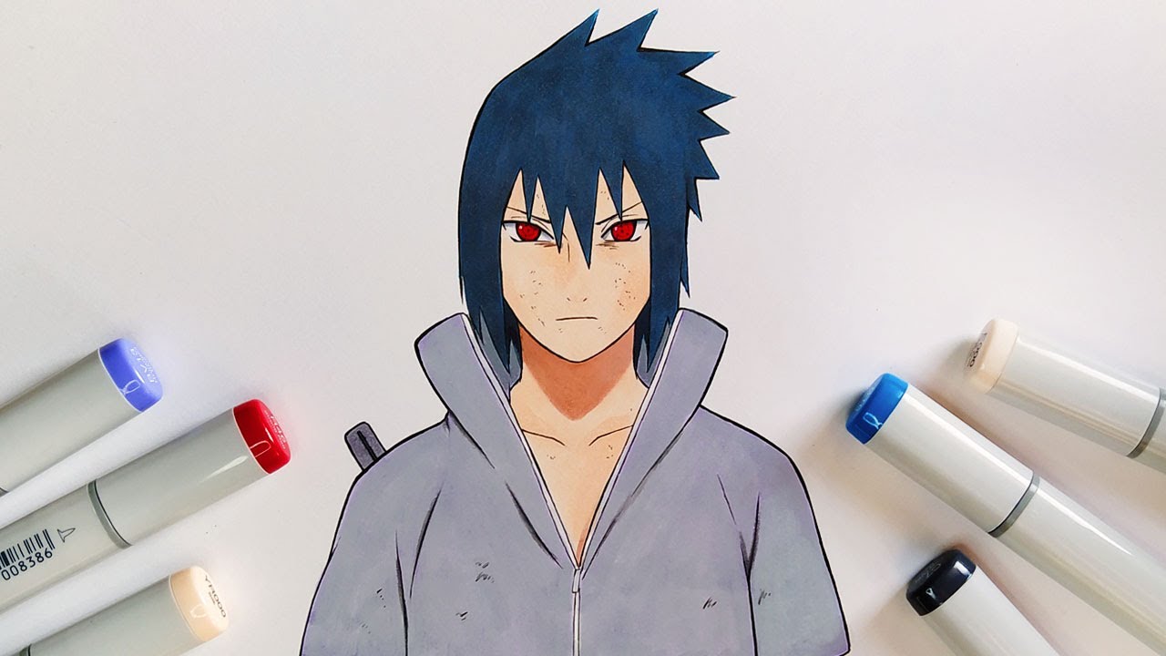 How to Draw Sasuke Uchiha - Naruto Shippuden | Step By Step Tutorial