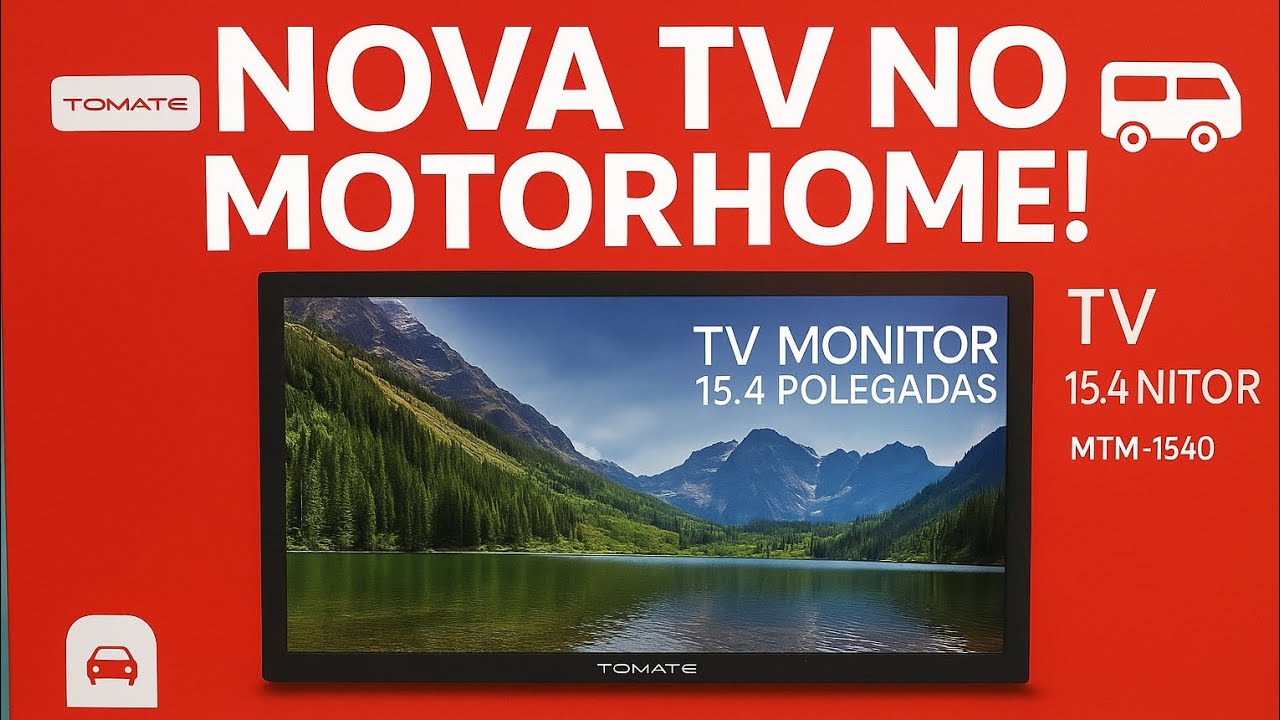 Nossa nova TV portátil no motorhome!