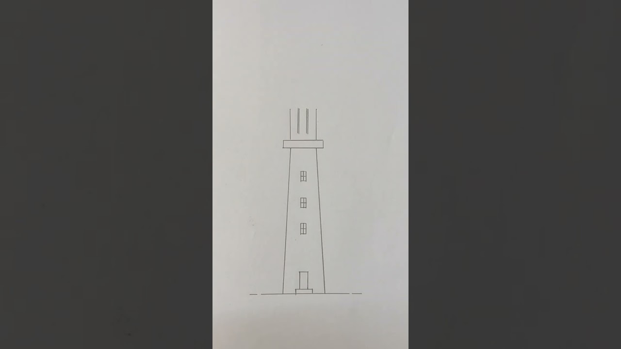 How to draw simple lighthouse. #art #drawing #satisfying #engineeringdrawing #lighthouse #building
