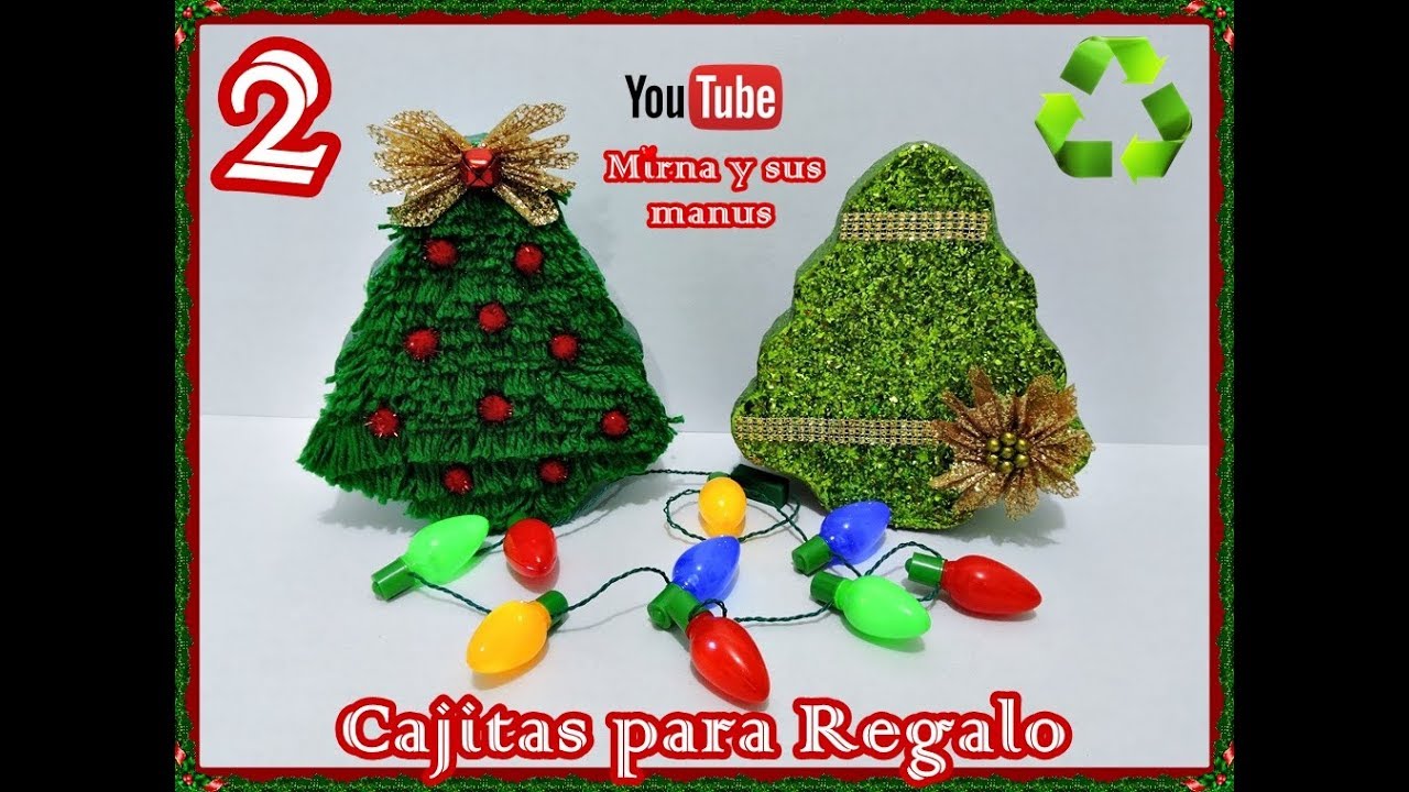 Cajita para regalo de Carton ( Arbol Navide&ntilde;o ) Mirna y sus manus