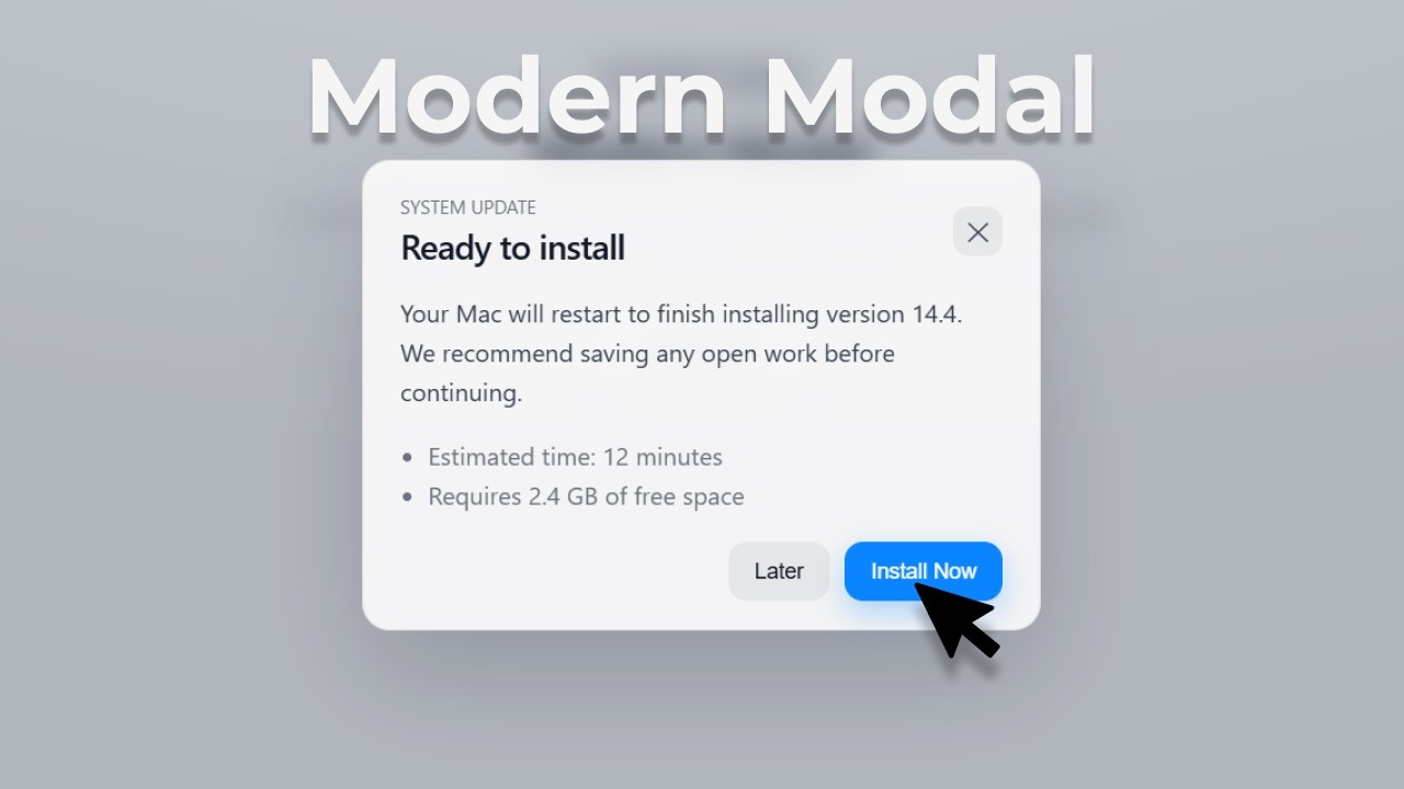 Build a Modern Apple-Style Modal with Minimal JavaScript!