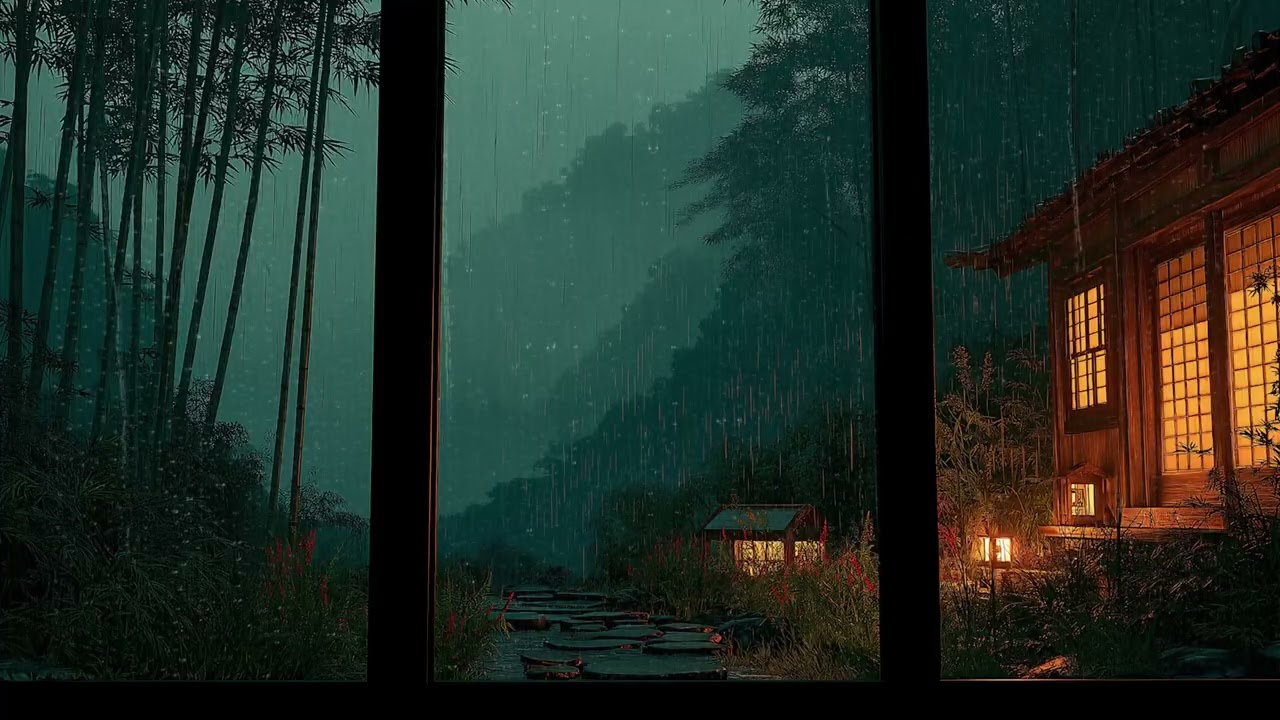 Relaxing Rain on Window with Nature Scenery for Calm Mind, Study, and Deep Sleep