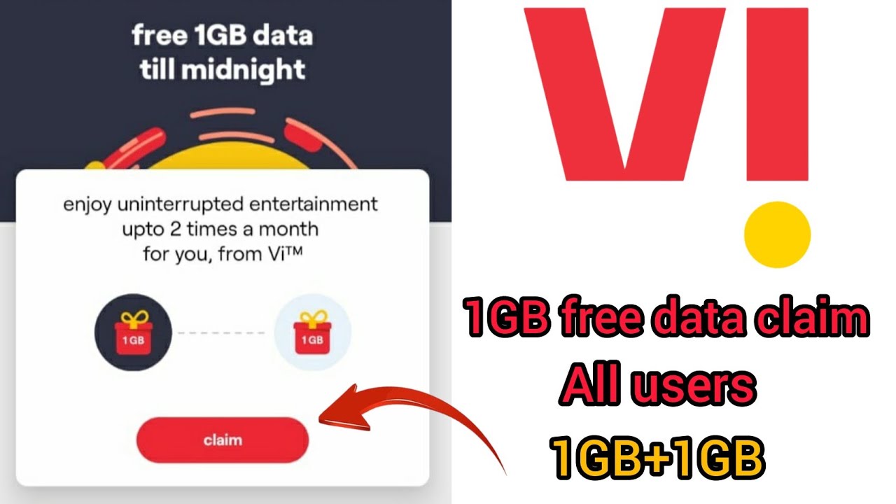 Vi 1GB free data claim missing | Vi monthly 2GB free data claim | Vi 1GB free data today 2023