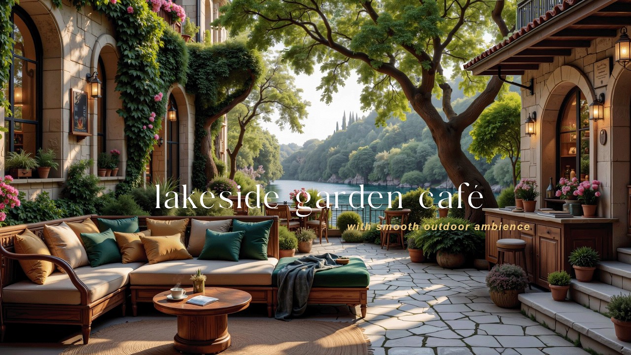 Cozy Lakeside Garden Caf&eacute; Jazz 🌿 Smooth Outdoor Ambience for Work, Study & Relaxation
