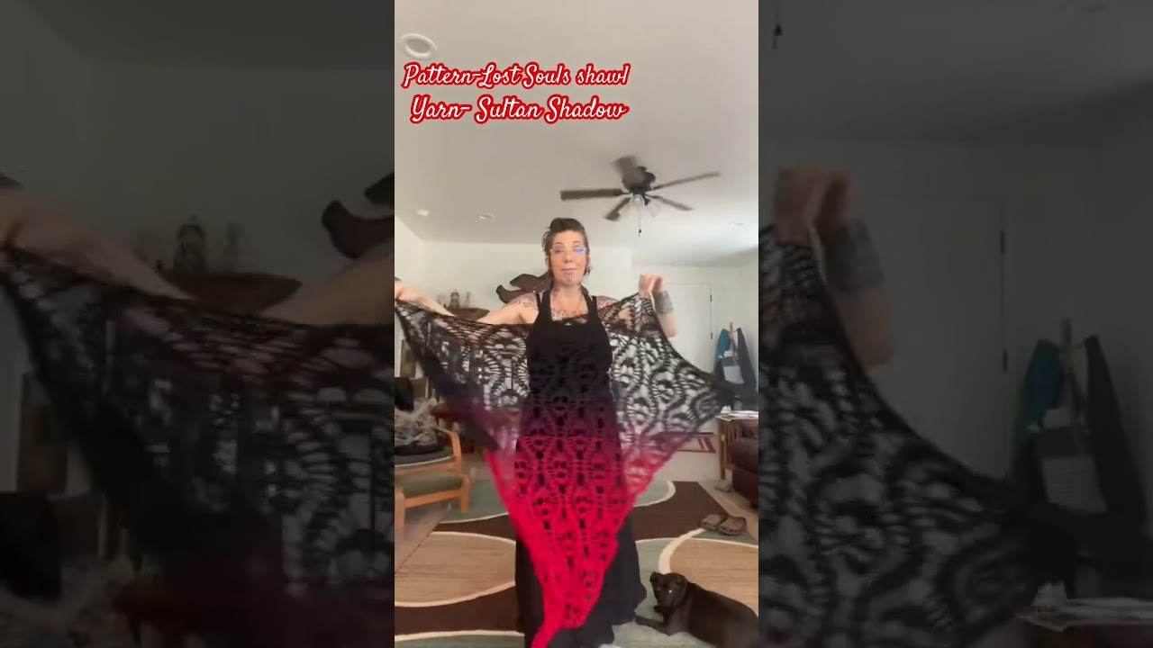 Lost souls shawl. This goth crochet pattern was so fun. #crochet #crochetpattern #gothcrochet