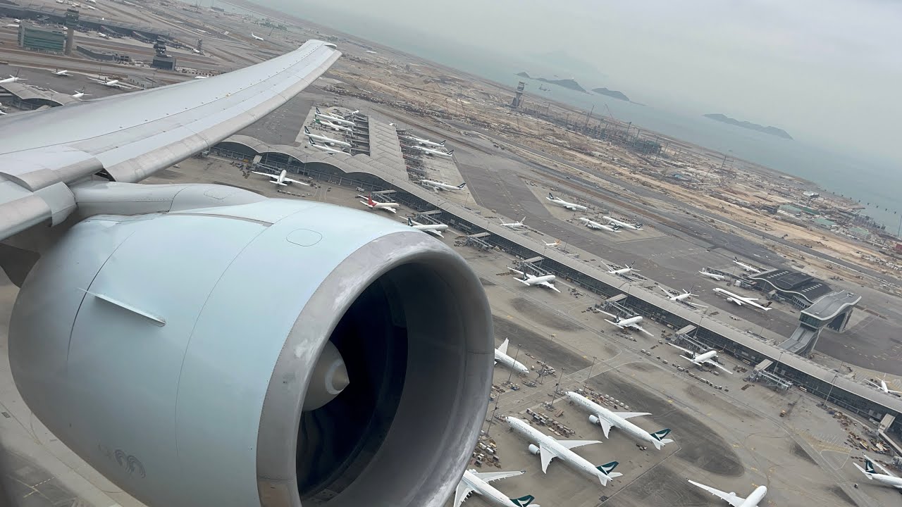 GE90 ROAR | Cathay Pacific B777-300ER Takeoff from Hong Kong International Airport