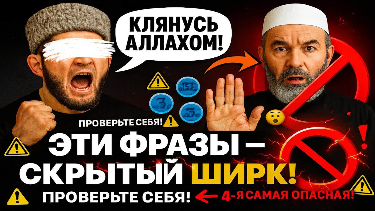 ЭТИ ФРАЗЫ - СКРЫТЫЙ ШИРК: Проверьте себя! Четвёртая фраза самая опасная #харам #ислам