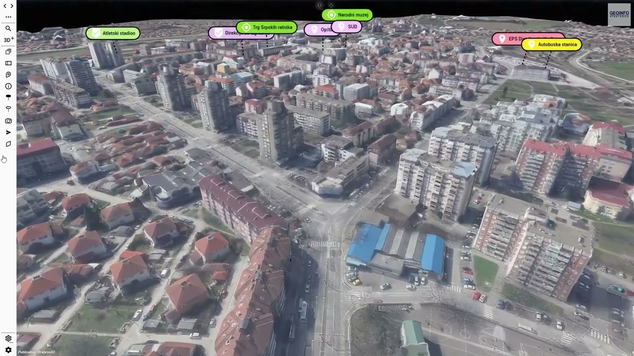 City of Kraljevo flight simulation using 3D City model
