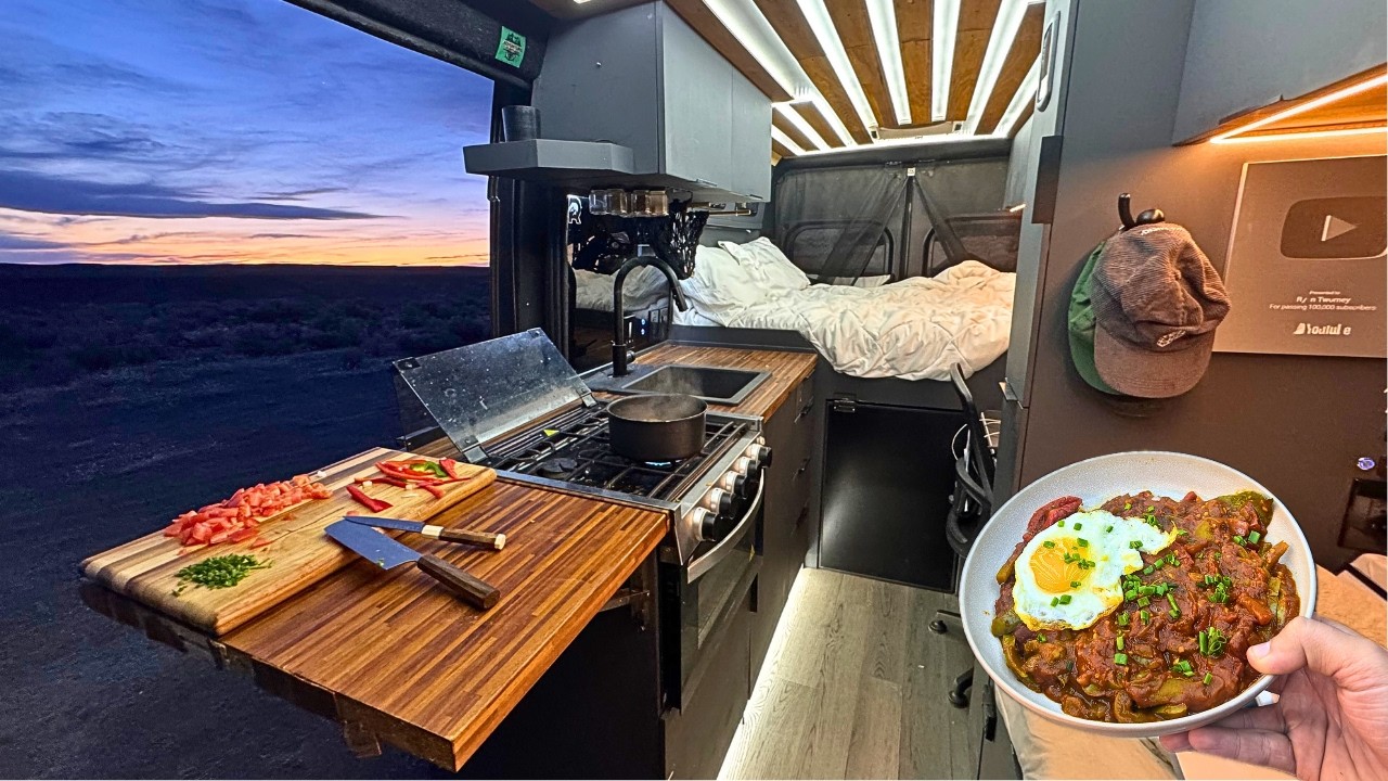 Van Camping in the Wilderness | Cooking Traditional Pip&eacute;rade