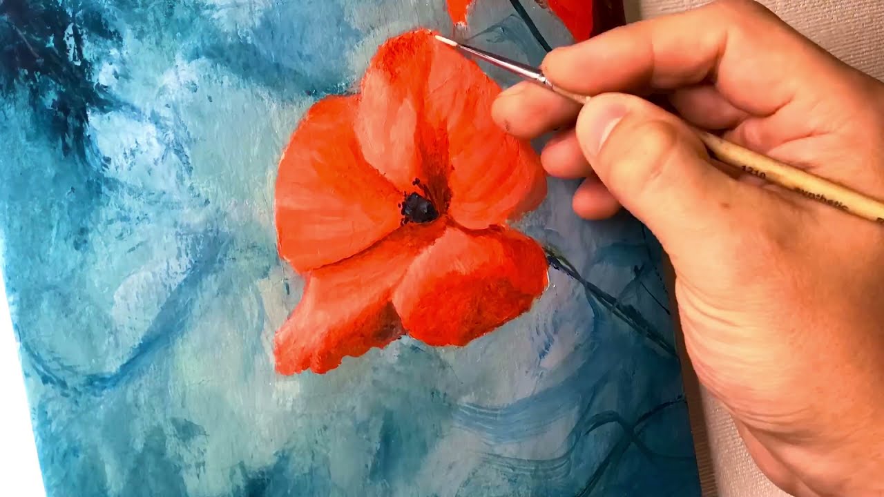 Cómo pintar amapolas. Pintura al óleo. Paso a paso.