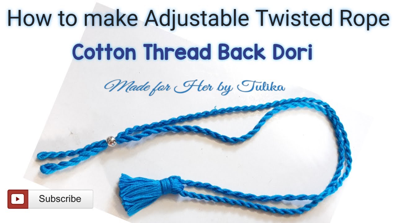 How to Make Twisted Rope II Cotton thread Twisted Back Rope II Jewelry Back Dori / Dori for Necklace
