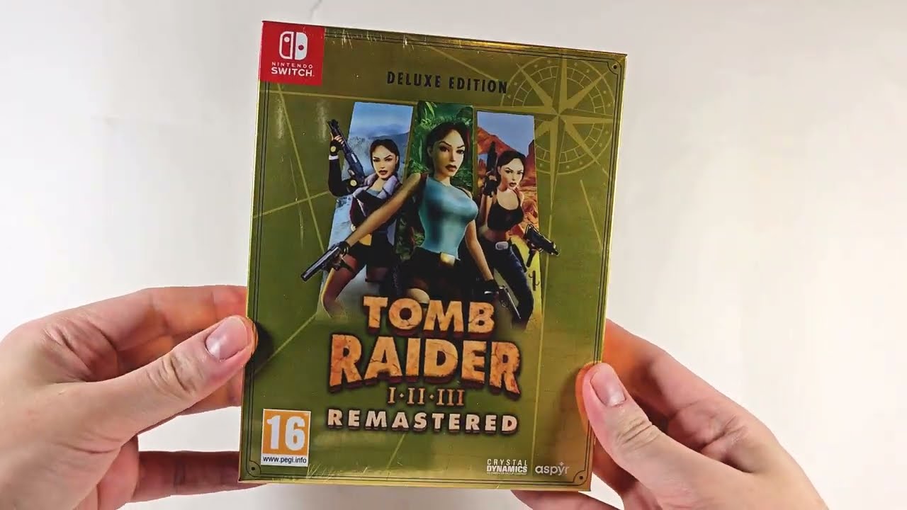 Unboxing Tomb Raider I-III Remastered Deluxe Edition physical version for Nintendo Switch (PAL)