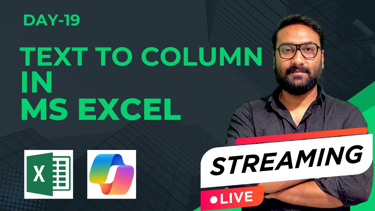 Day-19 LIVE | Text to Column in Excel 🔥 | Data Cleaning & Real Use Case | Hindi