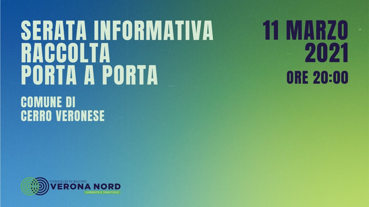 La Raccolta Porta a Porta dei rifiuti in Lessinia | Serata informativa Cerro Veronese