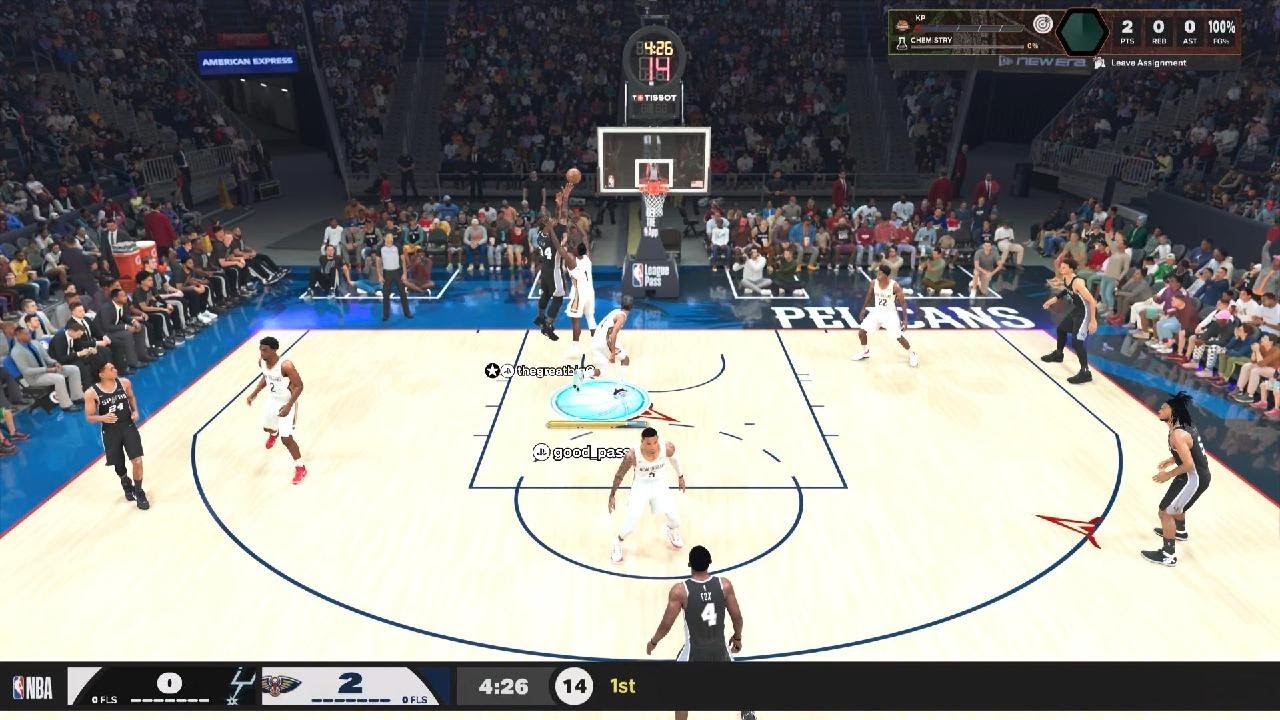 Playing NBA 2K 26, starting 5.