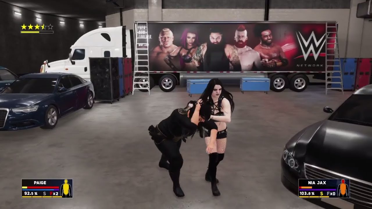 WWE 2K18 Paige VS Nia Jax Backstage Brawl
